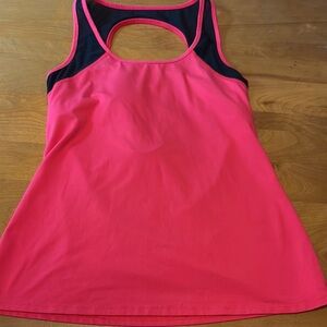 Fabletics Bright Pink Tank with Black Detail